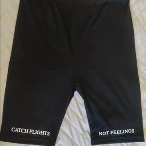“Catch flights not feelings” tights